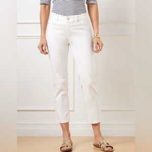 Talbots White Straight Leg Crop Jeans